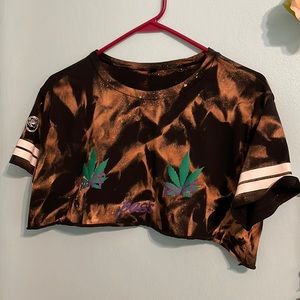 Puff puff pass tshirt cropped & bleached